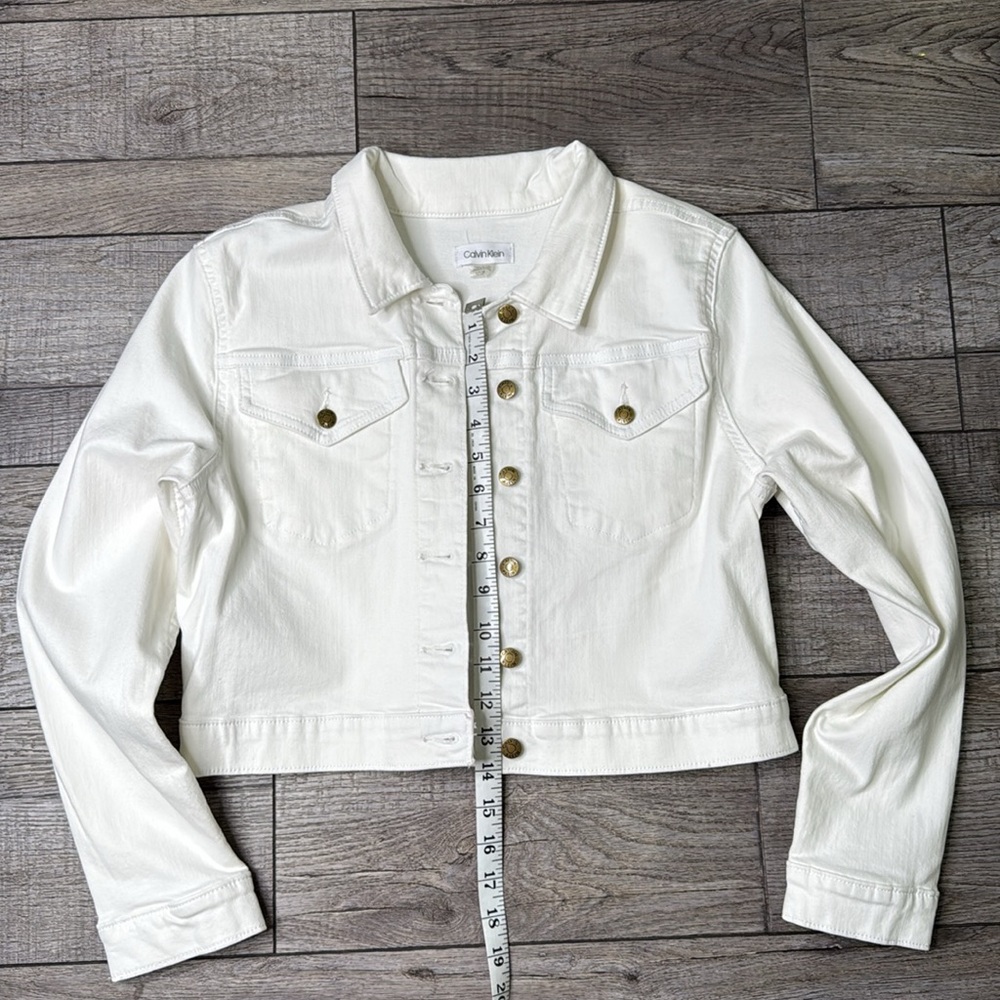 Calvin Klein Collection White Denim Jacket - Picture 2 of 7